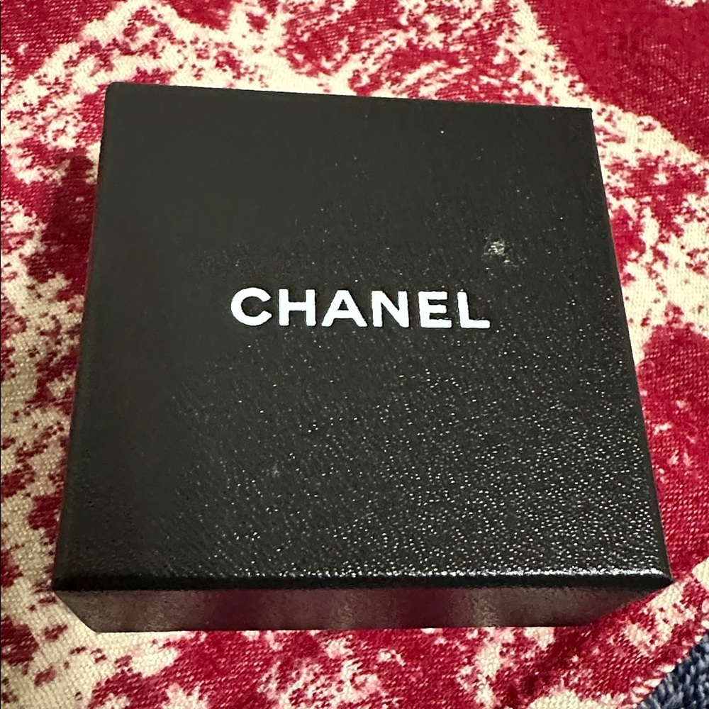 Chanel Gold-Tone Interlocking CC Button Earrings - Picture 10 of 10